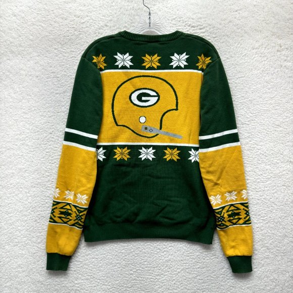 Green Bay Packers Ugly Christmas Sweater Mens M Medium NFL Team Apparel Pullover - Picture 2 of 10